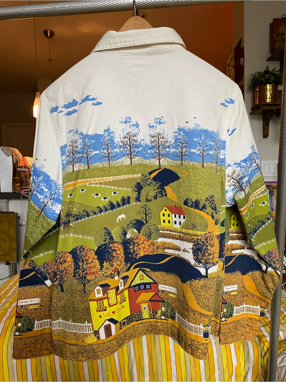Vintage Blast Farmhouse Landscape Print Full-zip Jacket - Picture 4 of 7